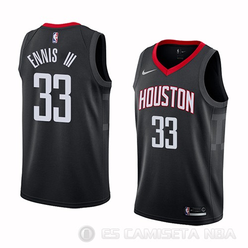 Camiseta James Ennis III #33 Houston Rockets Statement 2018 Negro - Haga un click en la imagen para cerrar